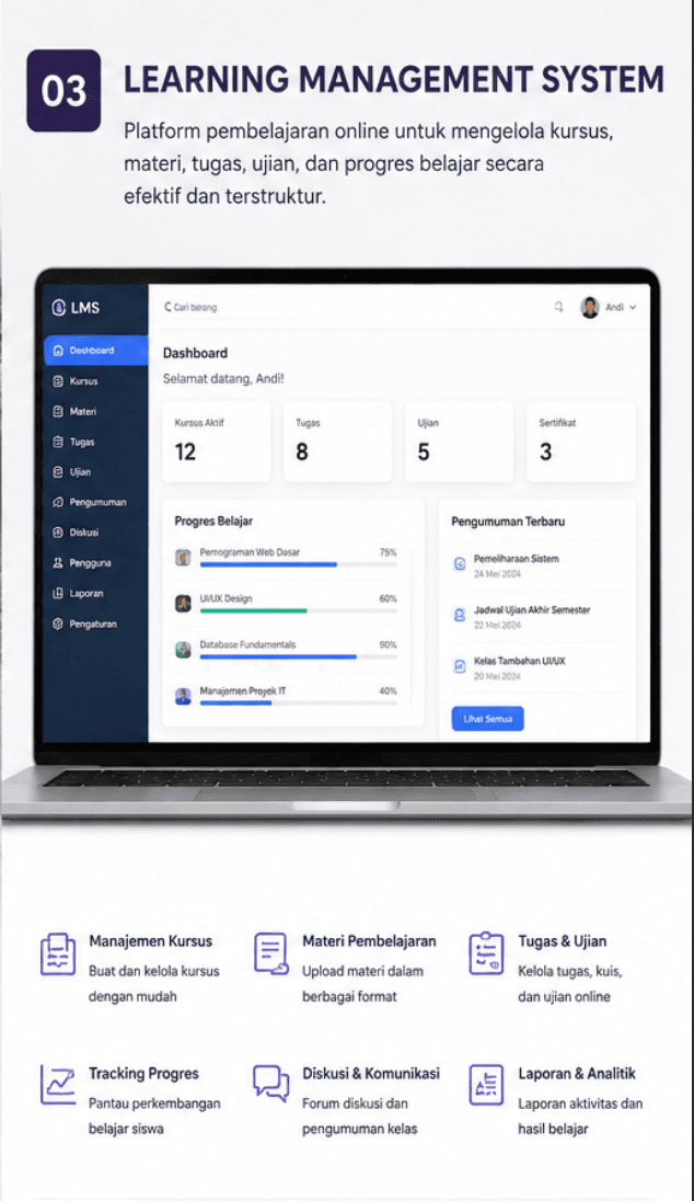 Learning Center portfolio screenshot